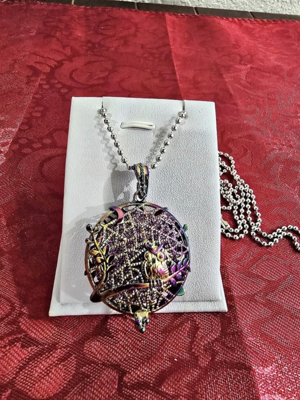 Owl Rainbow Aromatherapy Essential Oil Diffuser Locket Necklace